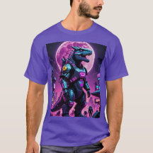 Cyberpunk Mecha Dino Moonlight T-Shirt