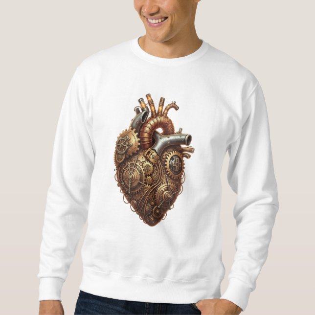 Cyberpunk Mechanical Heart Art Sweatshirt (Vorderseite)
