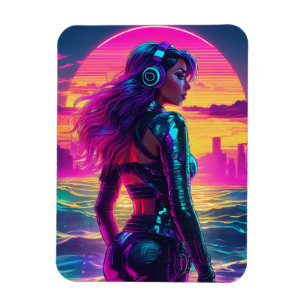 Cyberpunk Meerjungfrau Flexible Foto Magnet