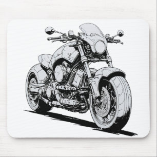 Cyberpunk-Motorradtinte Zeichnend Mousepad