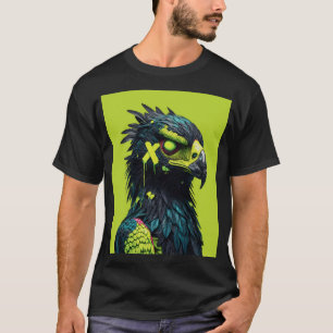 Cyberpunk-Neon-Adler – futuristische Tier-Wandkuns T-Shirt