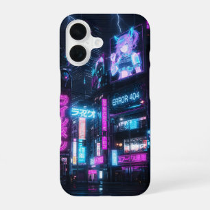 Cyberpunk-Neon-Anime-Girl-Glitch-Handyhülle iPhone 16 Hülle