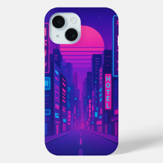 Cyberpunk Neon City iPhone 15 Coque - Vaporwave St