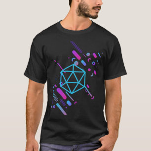 Cyberpunk Neon D20 Dice Tabletop RPG T-Shirt