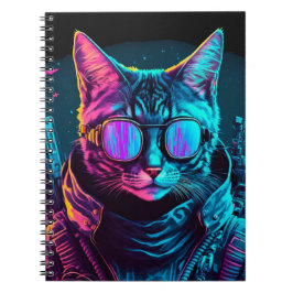 Cyberpunk-Neon-Dämmerung Katzenbrille Soldat schwa Notizblock