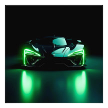 Cyberpunk Neon-Grün-Supercar - Moderne Kinematogra