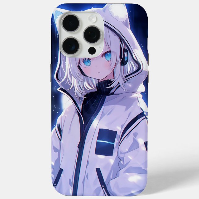 Cyberpunk Neon Puls Anime Mädchen Case-Mate iPhone Hülle (Rückseite)