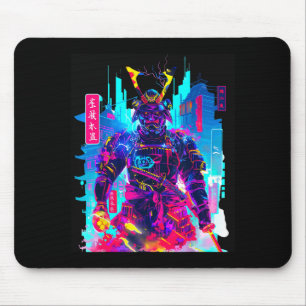 Cyberpunk-Neon-Samurai-Japanische Kunst Mousepad
