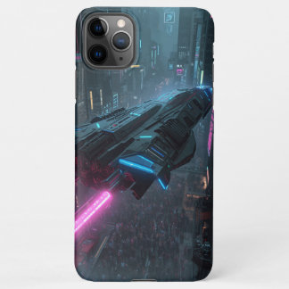Cyberpunk Neon Spaceship Handy-Fall iPhone 11Pro Max Hülle