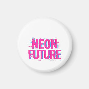 Cyberpunk-Neon-Zukunft-Glitch-Typografie Magnet