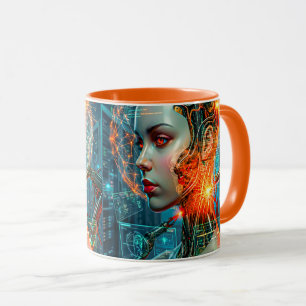 Cyberpunk Neuronales Nexus Futuristischer Cyborg K Tasse
