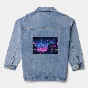 Cyberpunk Night City Dach Jeansjacke