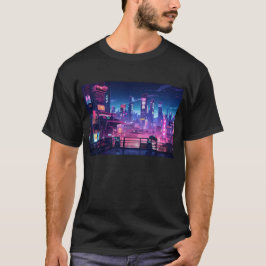 Cyberpunk Night City Dach T-Shirt