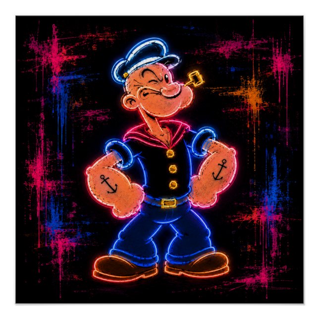 Cyberpunk Popeye Kunst Poster (Vorderseite)