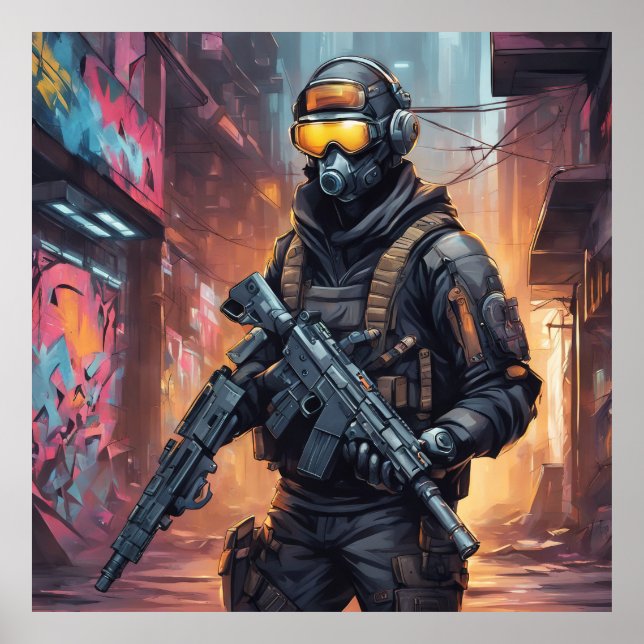 Cyberpunk-Poster Poster (Vorne)