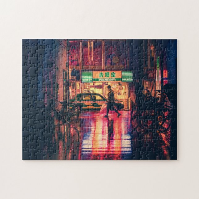 Cyberpunk-Puzzle, coole Scifi-japan-Szene (Horizontal)