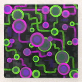 Cyberpunk Rave Circuit Board Art Glasuntersetzer