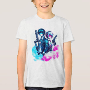Cyberpunk Rebels - Neon Duo mit Blastern Tri-Blend Shirt
