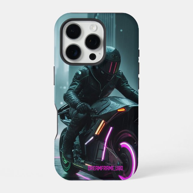 Cyberpunk / Retro-Ästhetik-Design iPhone 16 Pro Hülle (Rückseite)