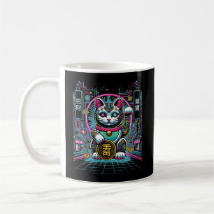 Cyberpunk Robot Maneki Neko Lucky Cat, Geld Kaffeetasse