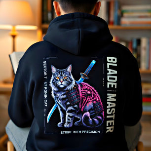 Cyberpunk-Ronin-Katze - Cooles Geschenk für Katzen Hoodie