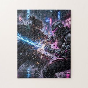 Cyberpunk-Samurai-Duell