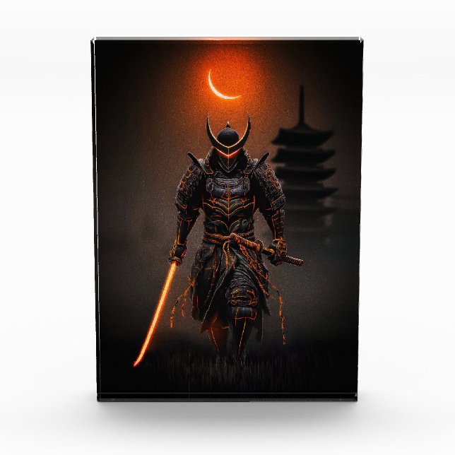 Cyberpunk-Samurai Futuristischer Krieger Fotoblock (Vorderseite)