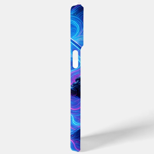 Cyberpunk Samurai - Neon iPhone Case mit voller Ab (Rückseite / Rechts)