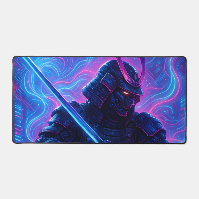 Cyberpunk Samurai Schreibtischunterlage (Vorderseite)