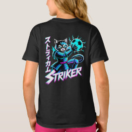 Cyberpunk Samurai Striker Cat For Gamers & Soccer  T-Shirt