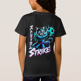 Cyberpunk Samurai Striker Cat For Gamers & Soccer  T-Shirt