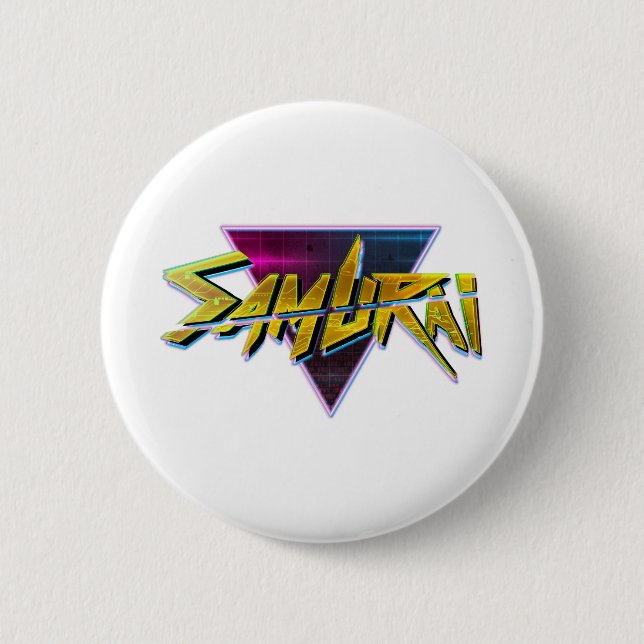 Cyberpunk-Samurais Button (Vorderseite)