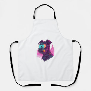 Cyberpunk Schnauzer � Futuristischer Neonhund Schürze