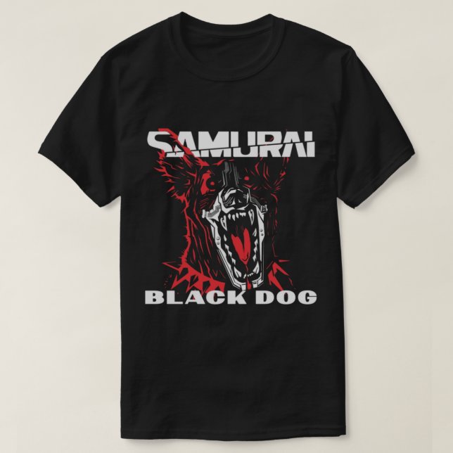 Cyberpunk-Schwarzhund Samurai Klassischer T - Shir T-Shirt (Design vorne)