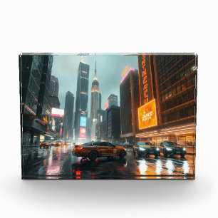 Cyberpunk Skycrapper City Cars Fotoblock