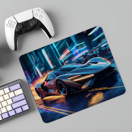 Cyberpunk Speedster: Futuristisches Supercar in de Mousepad
