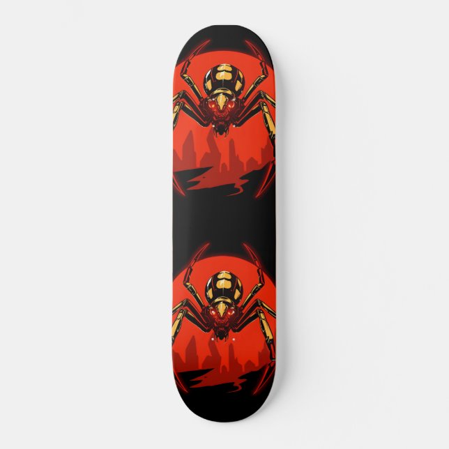 Cyberpunk-Spinne Skateboard (Vorderseite)