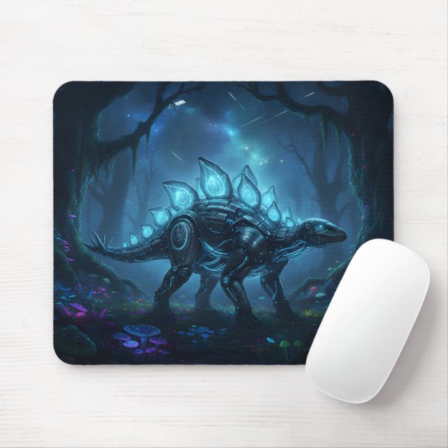 Cyberpunk Stegosaurus Gaming-Mauspad Mousepad (Mit Mouse)