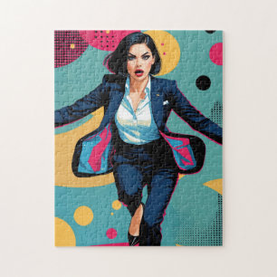 Cyberpunk stilvolles Mädchen Pop Art