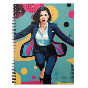 Cyberpunk stilvolles Mädchen Pop Art Notizblock