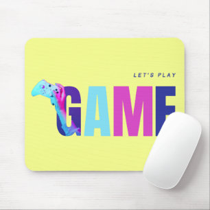 Cyberpunk Synthwave Neon Pop Art Spiel Zitat Gelb Mousepad