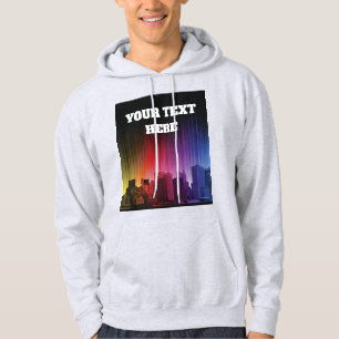Cyberpunk Synthwave Neon-Stadt-Skyline-Hoodie Hoodie
