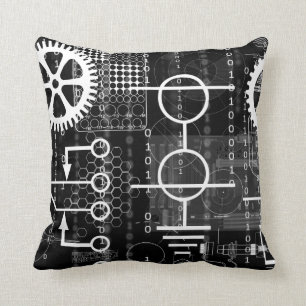 Cyberpunk-Tech-Gadget-Geek-Elektronik-Ingenieur-Ma Kissen