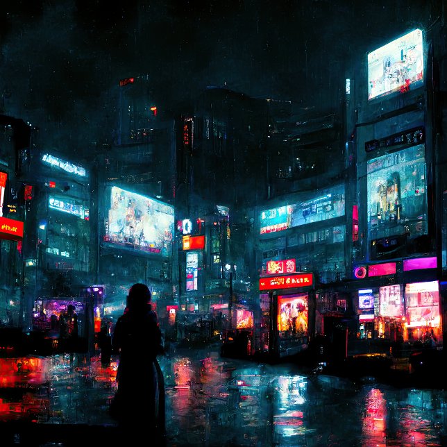 Cyberpunk Tokyo rideau de douche (Créateur téléchargé)