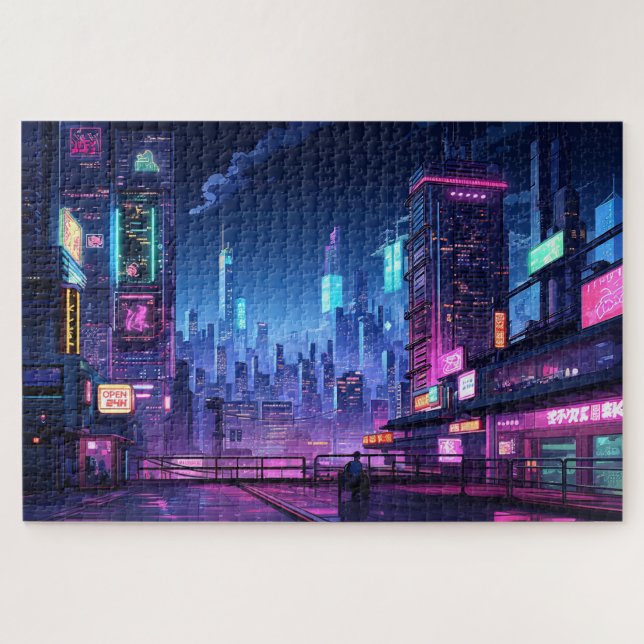 Cyberpunk Tokyo Rooftop (Horizontal)