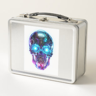 Cyberpunk-Totenkopf-König Metall Brotdose