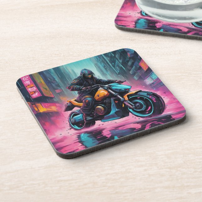 Cyberpunk- Untersetzer mit Korkrücken - Set von 6 (Linke Seite)