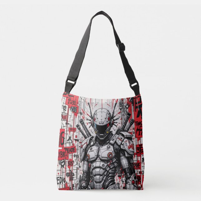 Cyberpunk Warrik Graffiti Crossbody Sac (Devant)