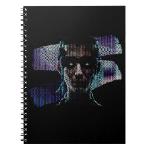 Cyberpunk Warrior ASCII Art Notebook Notizblock