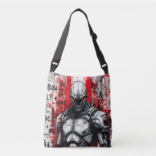 Cyberpunk Warrior Graffiti Crossbody Bag Tragetaschen Mit Langen Trägern